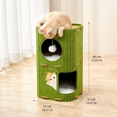 Felt bucket cat tree size guide with dimensions and height options（two layers）
