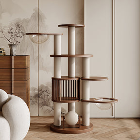 Luxury cat tower design in bright minimal living room environment