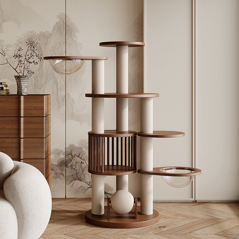 Luxury cat tower design in bright minimal living room environment