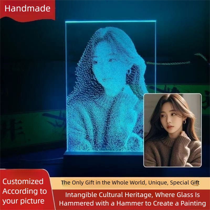 Hammering Glass Painting Trendy Hammer Painting  High-end Gift Customize