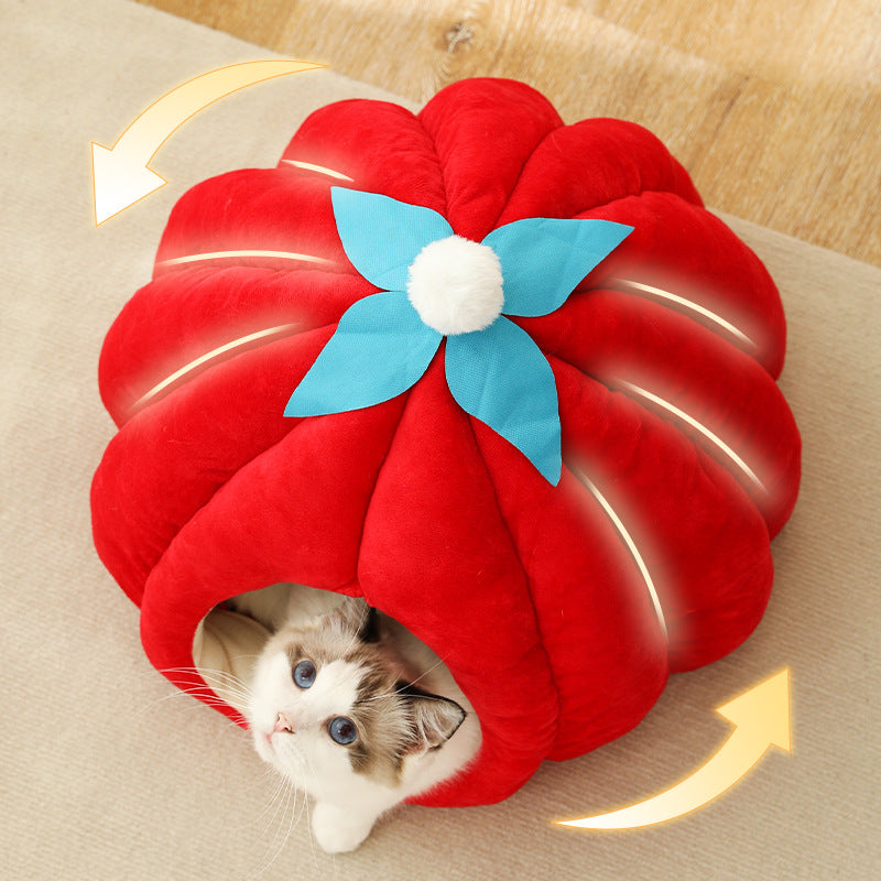 BABEECATS Red Pumpkin Cat Nest