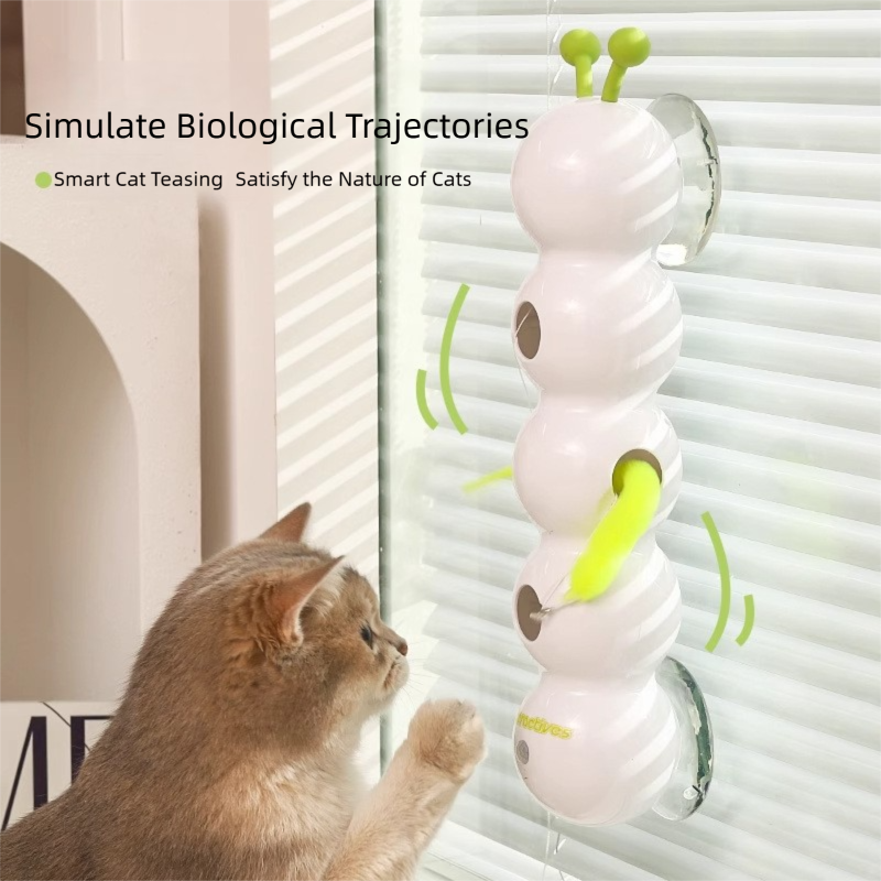 BABEECATS Caterpillar Automatic Cat Teaser Toy ，Inductive Start-Stop, Rechargeable Model