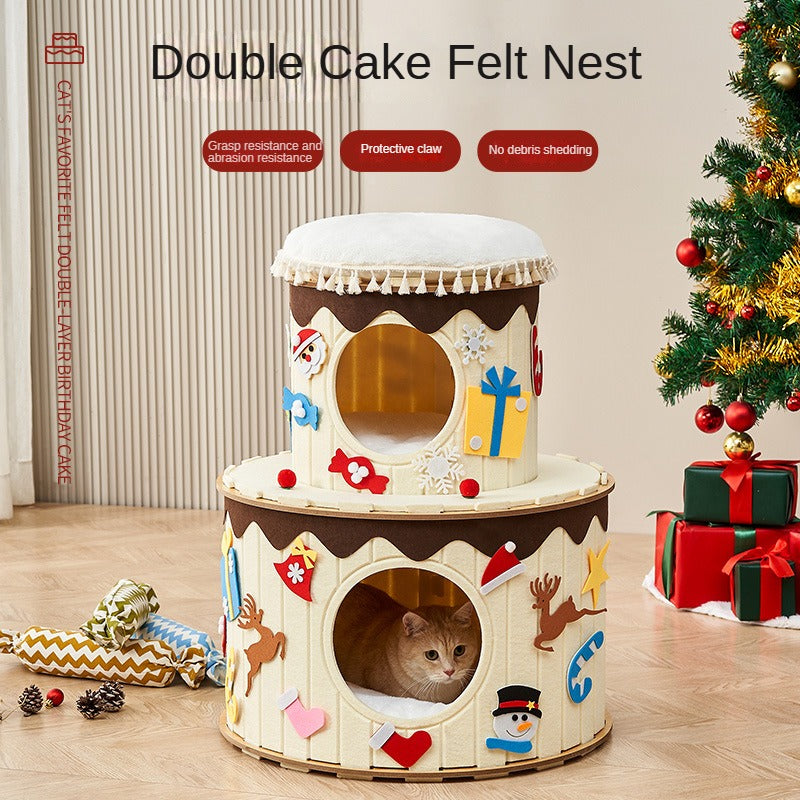 BABEECATS Double Cake Felt Nest