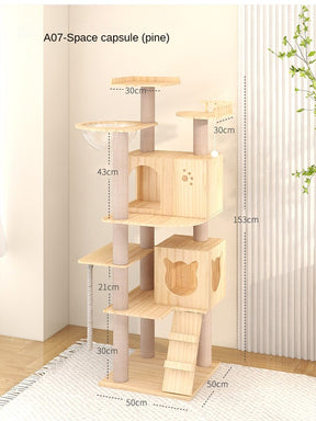 BABEECATS Luxury Solid Wood Cat Tree