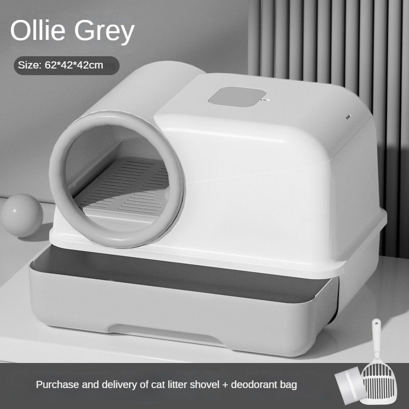 BABEECATS Fully Enclosed Milk Cake Extra Large Corridor Drawer Cat Litter Box