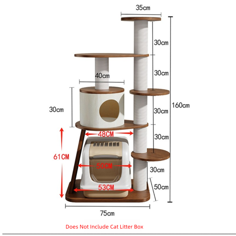 BABEECATS Sandwich Cake Luxury Solid Wood Cat Tree