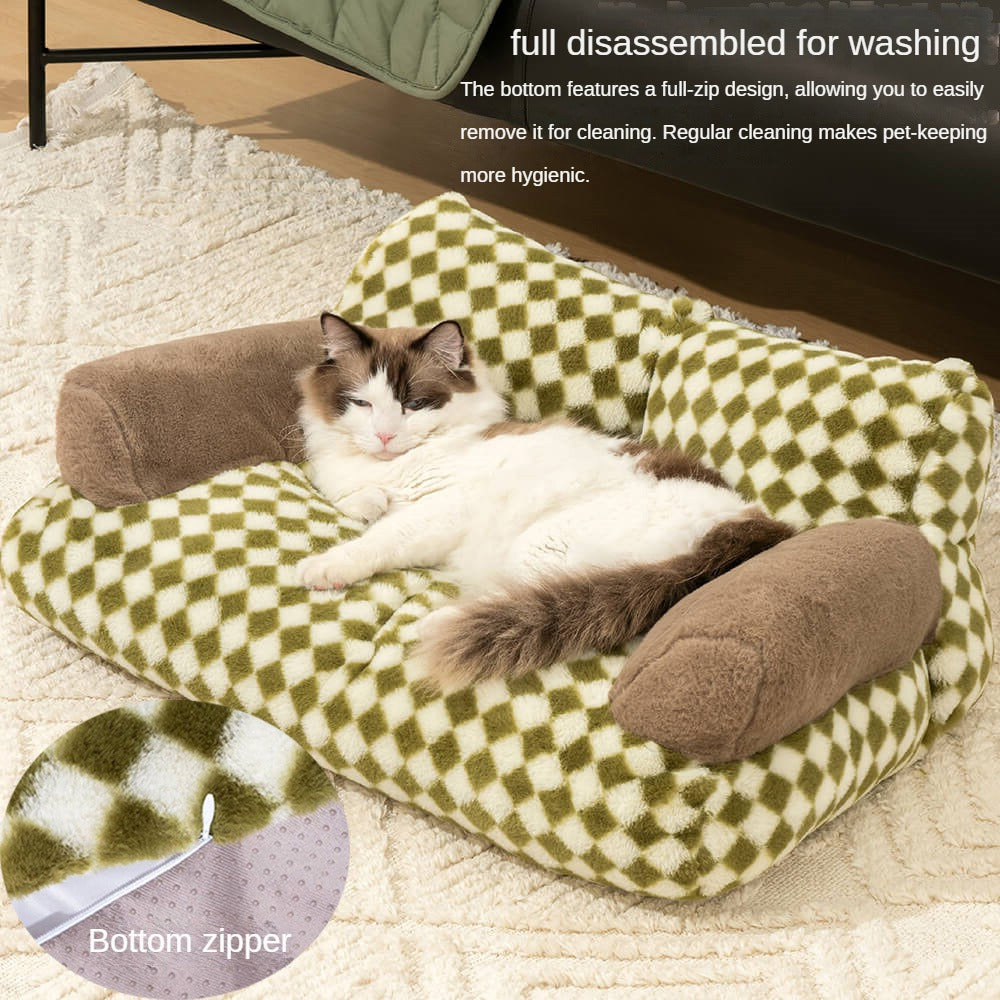 BABEECATS Vintage Leisure Diamond Dog & Cat Sofa Bed