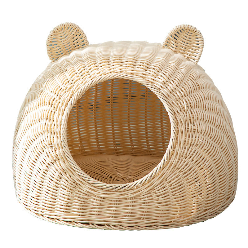 BABEECATS Manual Cat Nest Imitating Rattan Weaving