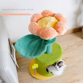 BABEECATS Orange&Flower Small Cat Tree