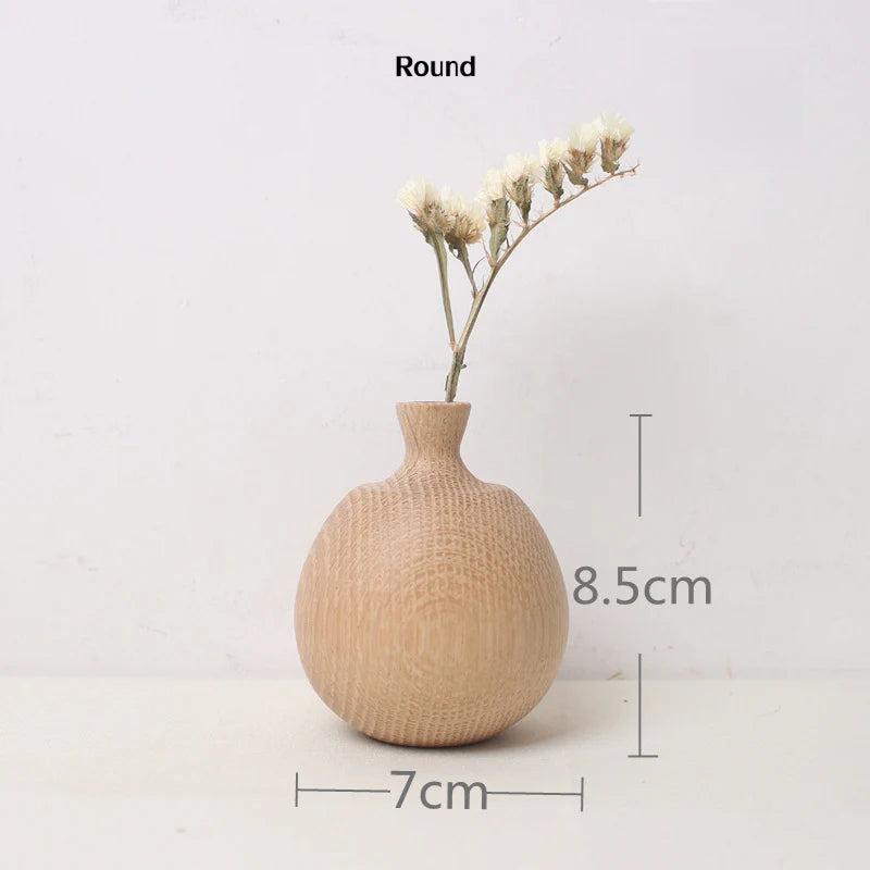 Solid wood vase，wooden craft, home decoration wood product