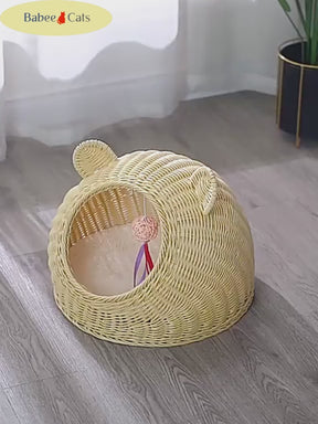 BABEECATS Manual Cat Nest Imitating Rattan Weaving